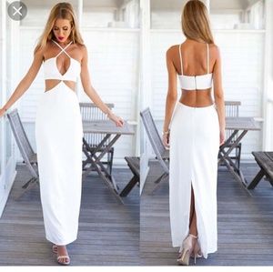 Sexy indie white maxie dress
